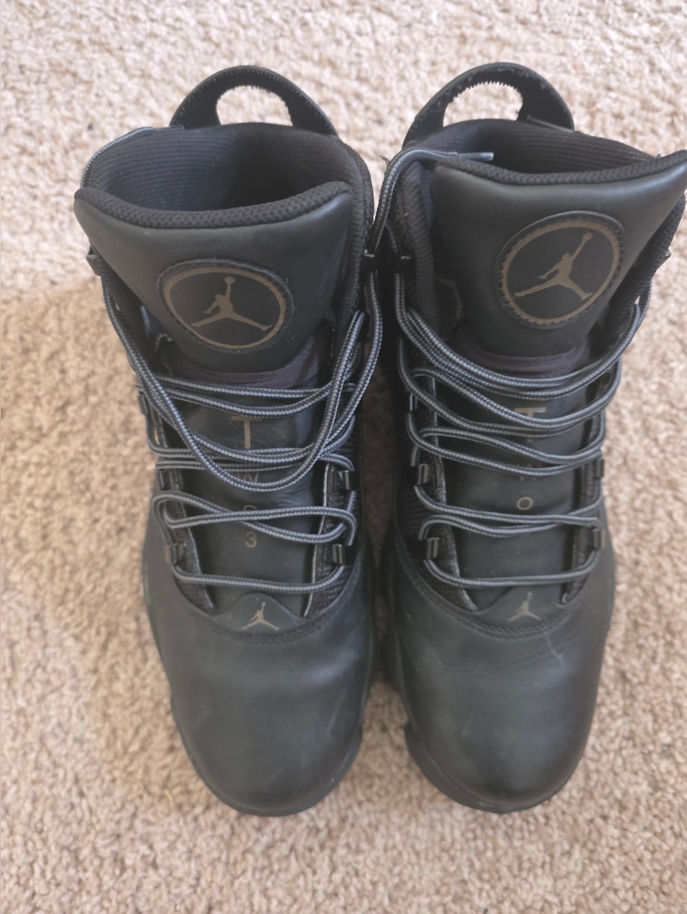 Used Mens Nike Air Jordan Winterized 6 Rings Black Retro High-Top Sneakers